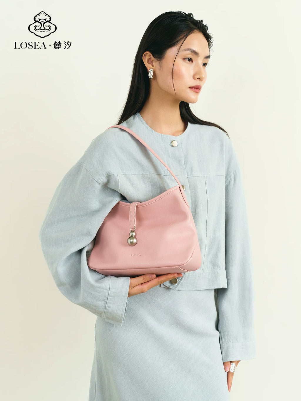 LOSEA Cowhide Gourd Shoulder Tote Bag