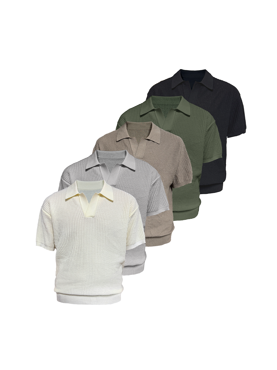 JCAESAR POLO Collar Ice Silk Knitted Tee