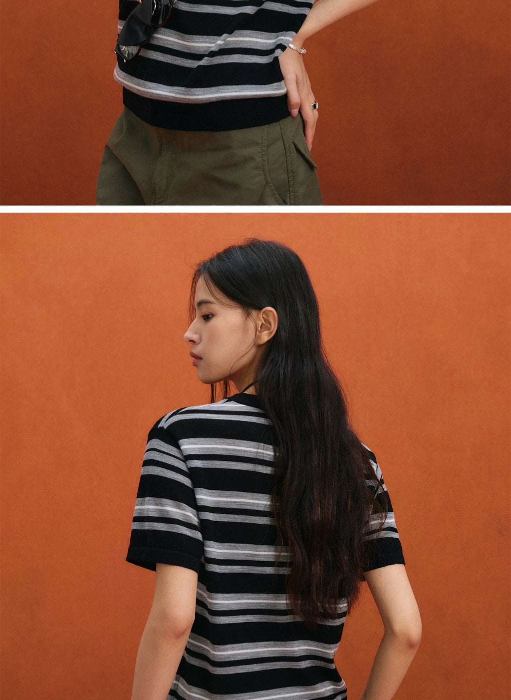 NO LOGO Retro Striped Light Tee