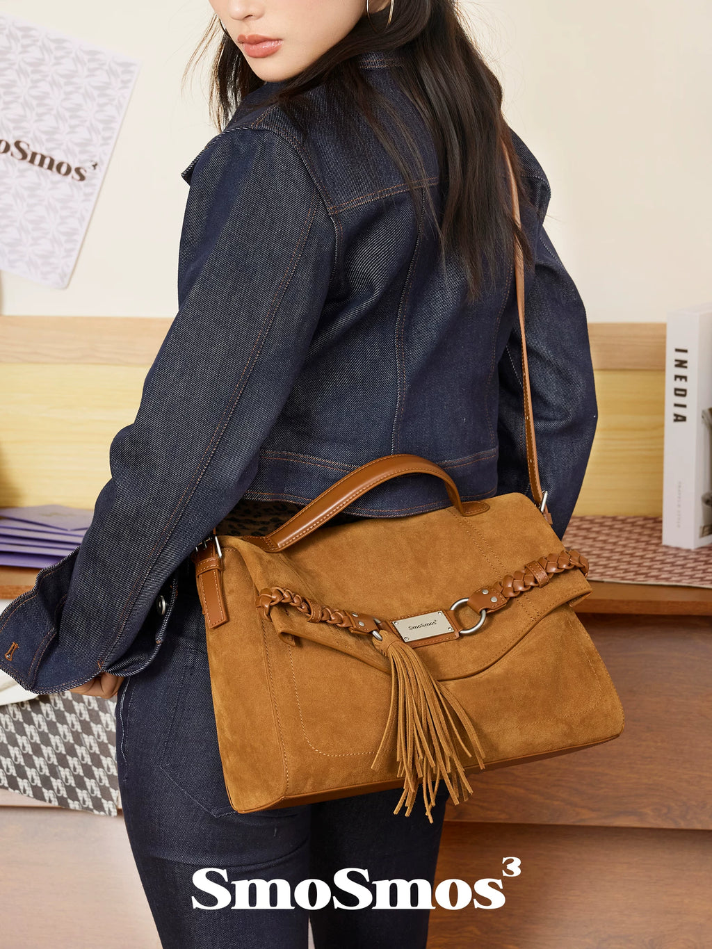 SmoSmos Vintage Tassel Shoulder Messenger Bag