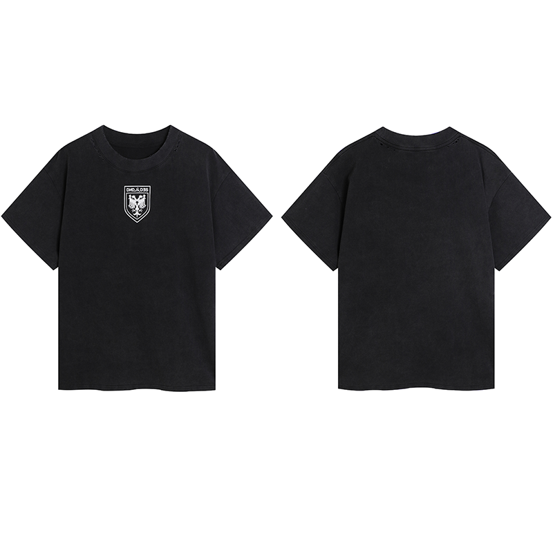 DND4DES Badge Printing Retro Washed Old Tee