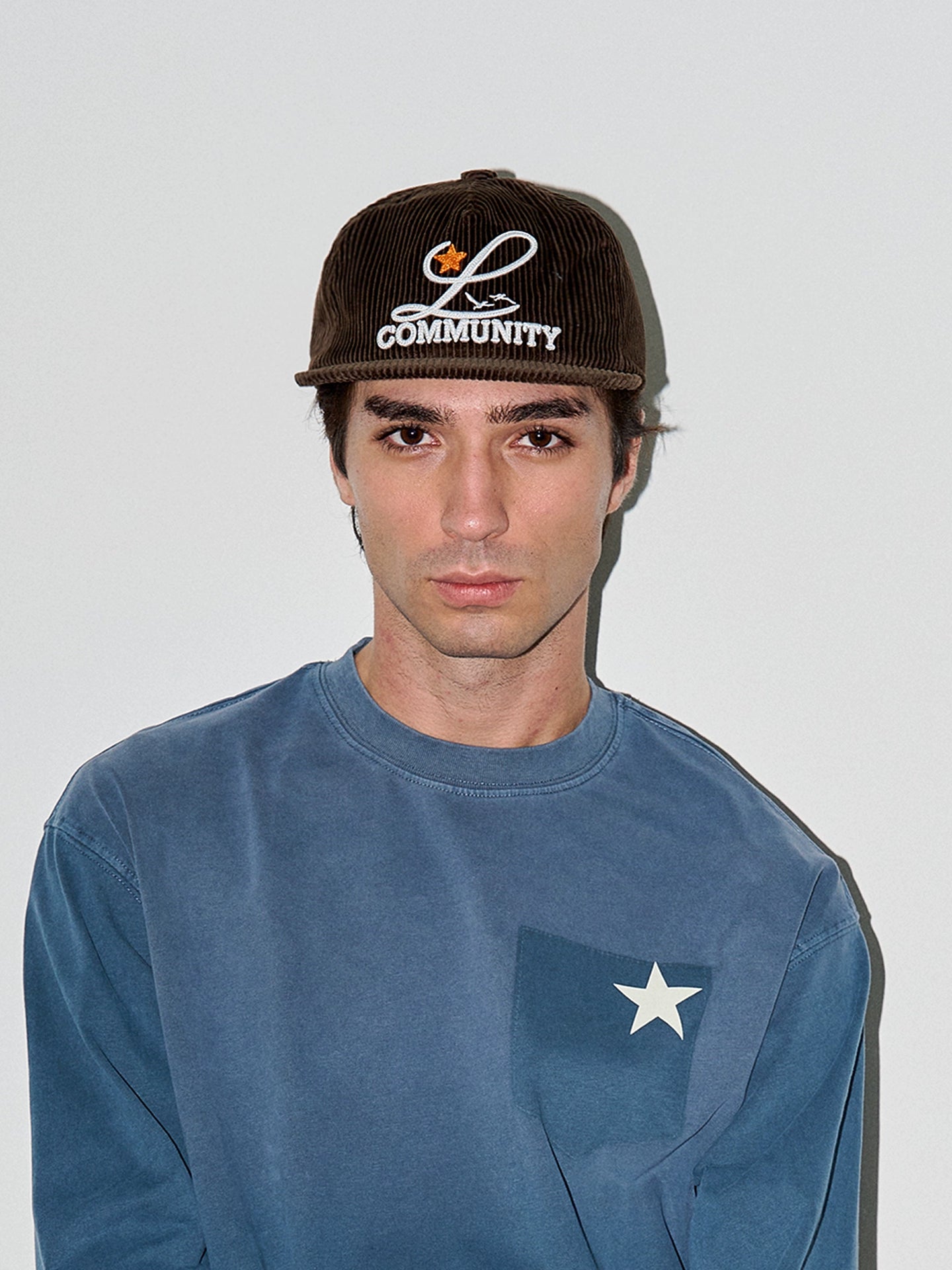 LIBERAFIT Three-dimensional Chain Embroidered Corduroy Baseball Cap