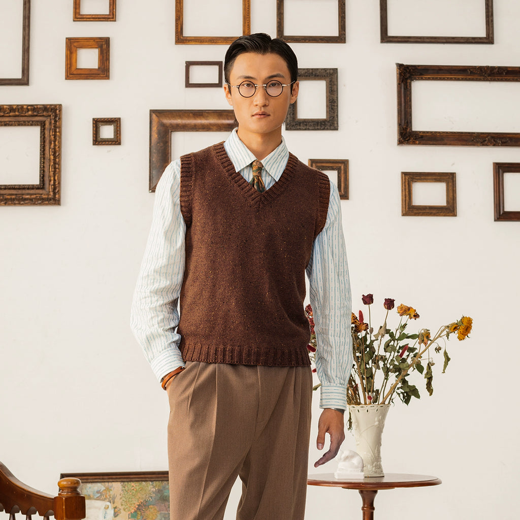 SOARIN Base Stacked Wear Loose Sleeveless Knitted Sweater Vest