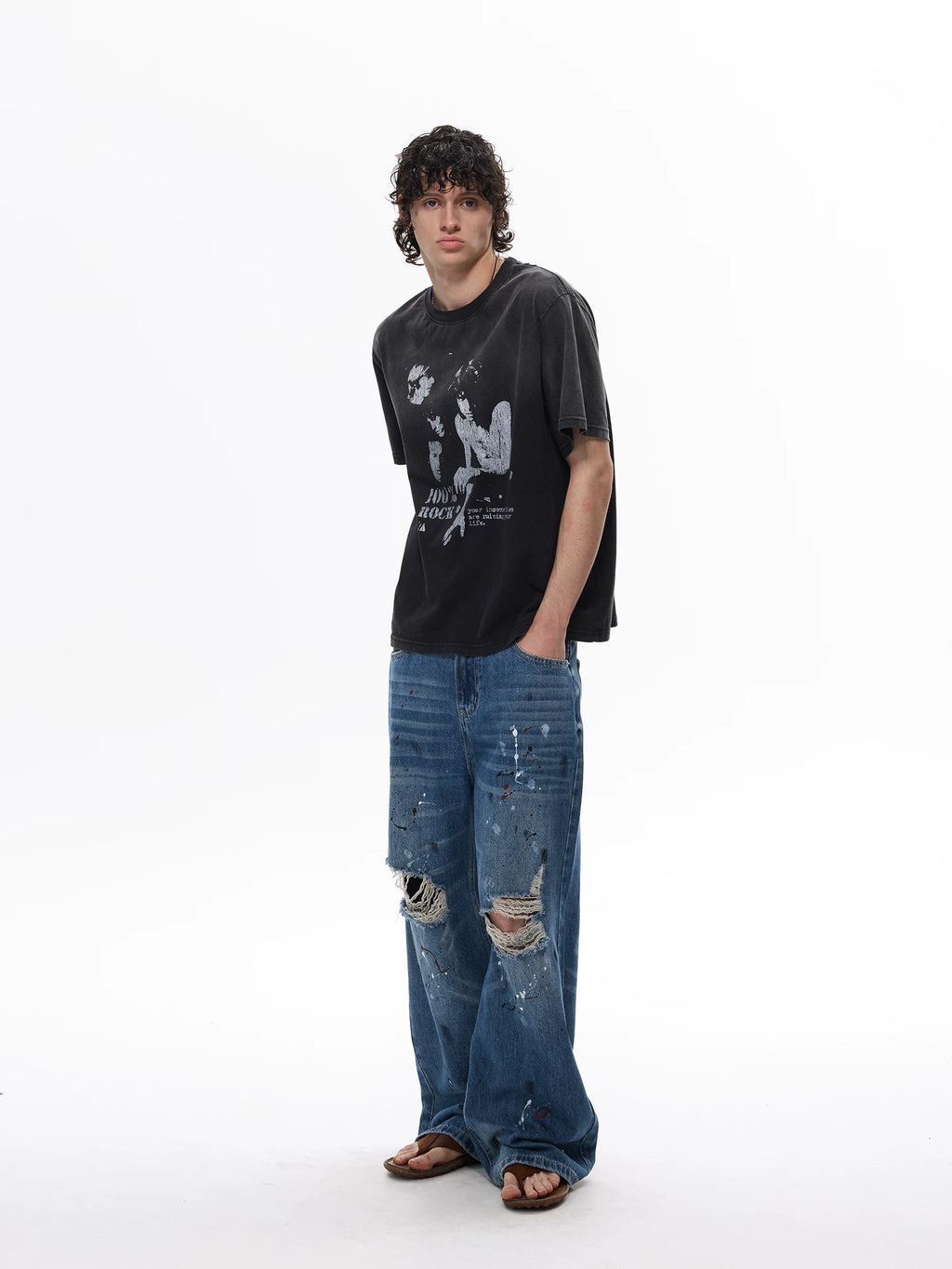 WLNEXT Vintage Premium Sense Loose Tee