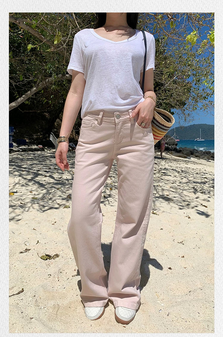 Popchee Straight Wide-leg Jeans