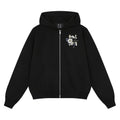 MEDM Flower Letter Embroidered Casual Zip Sweater