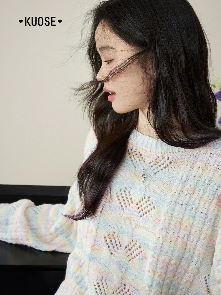 Kuose Gradual Change Loose Knitted Sweater