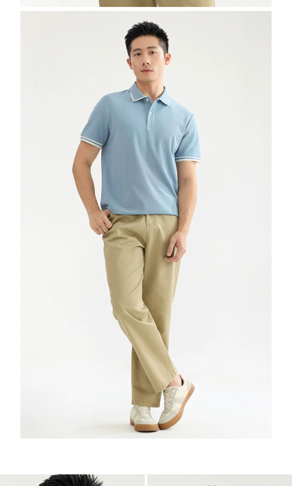 Giordano Cool Antibacterial Contrasting Edge Lapel Tee