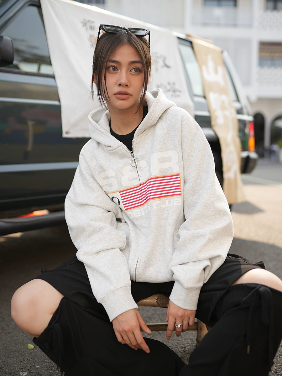 SOSER American Cardigan Top Zip Up Jacket