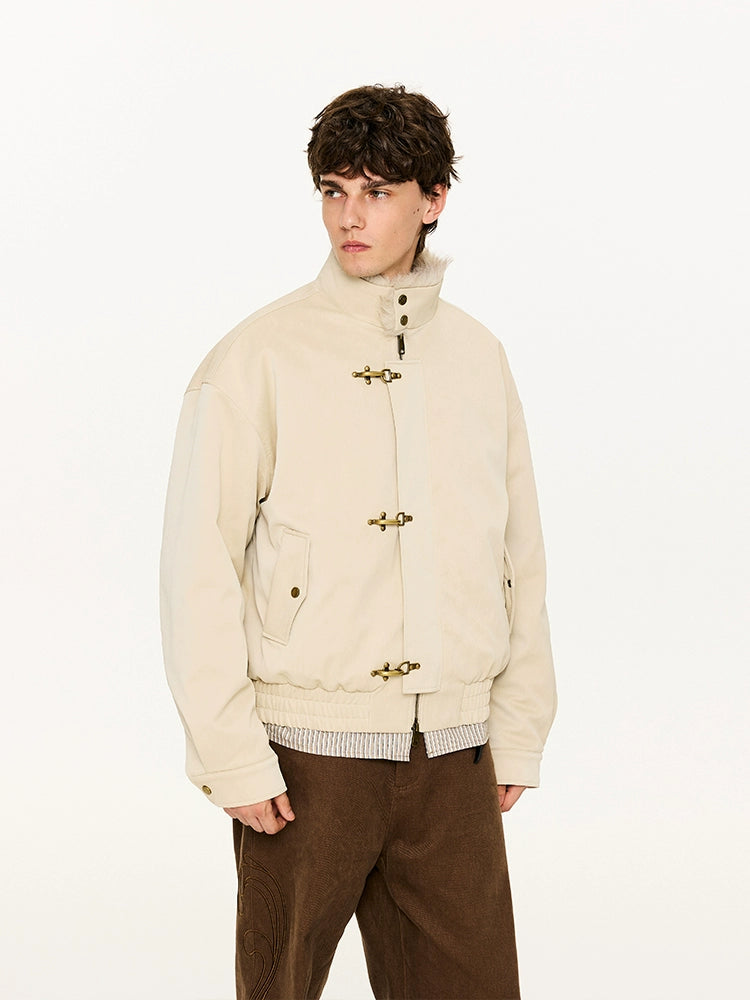 KREATE Aircraft Buckle Pu Leather Jacket