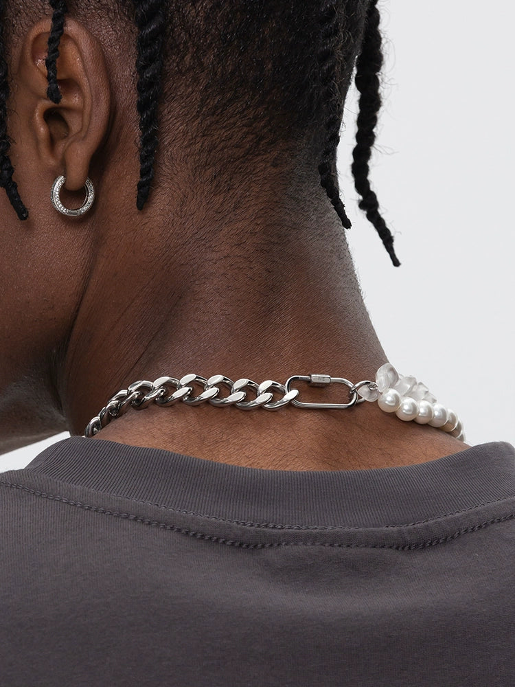 UNTILWERICH Street Pearl Titanium Steel Necklace