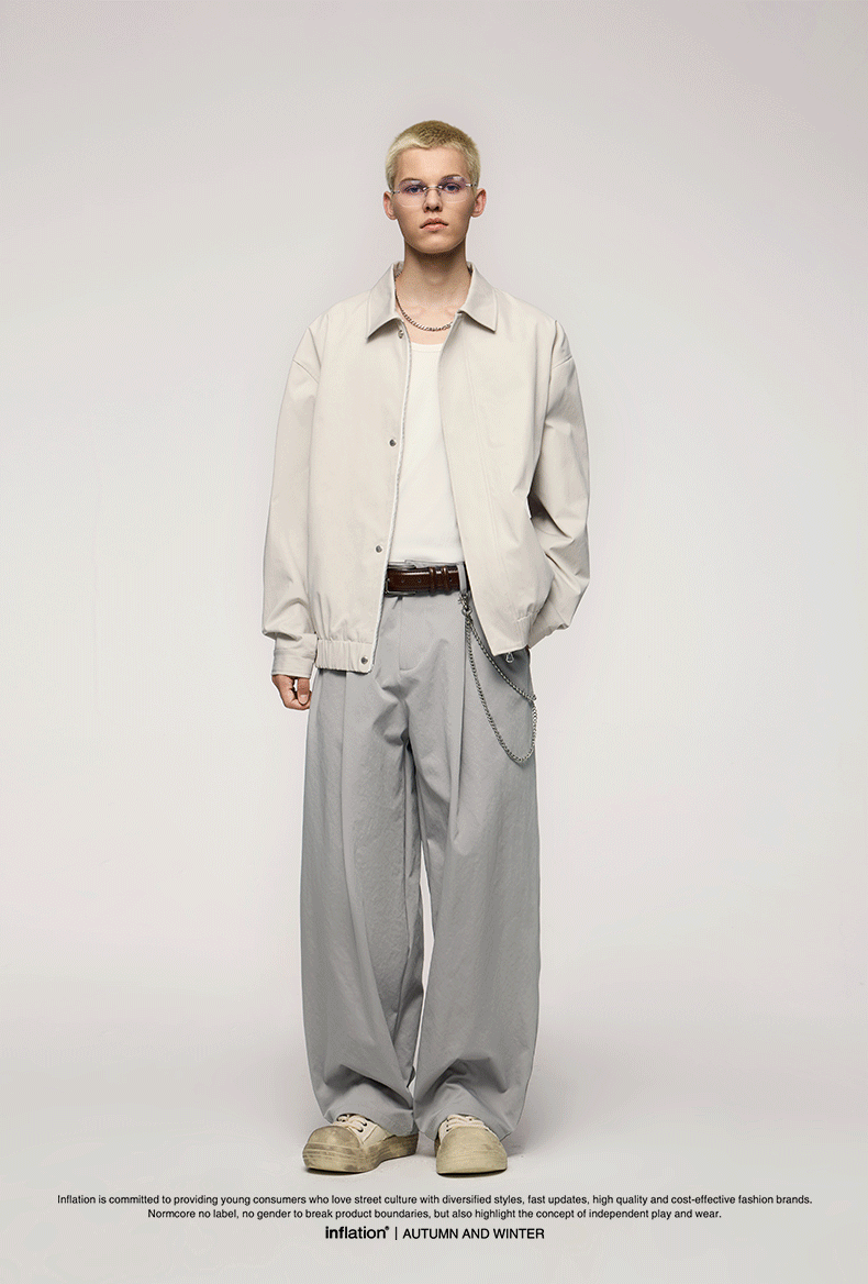 INF Elastic pleated scimitar Japanese tailoring pants