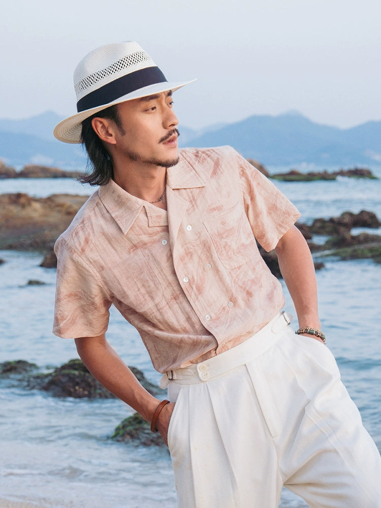 SOARIN Vintage Double-breasted Textured Simple Shirt