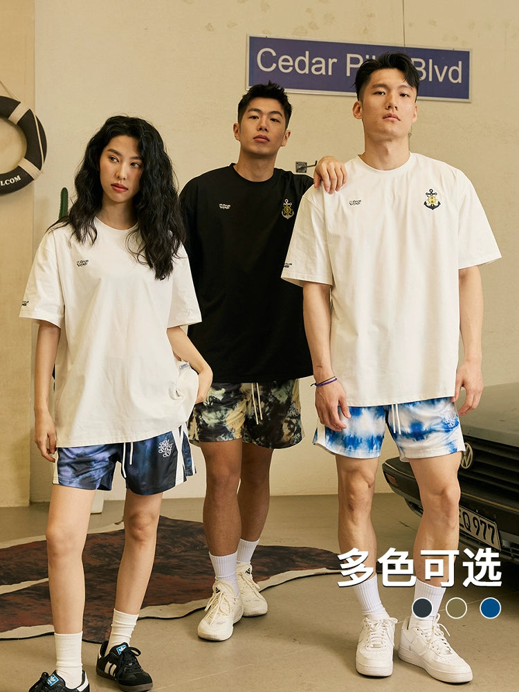 LUSHISI Casual Street Sports Splicing Drawstring Shorts