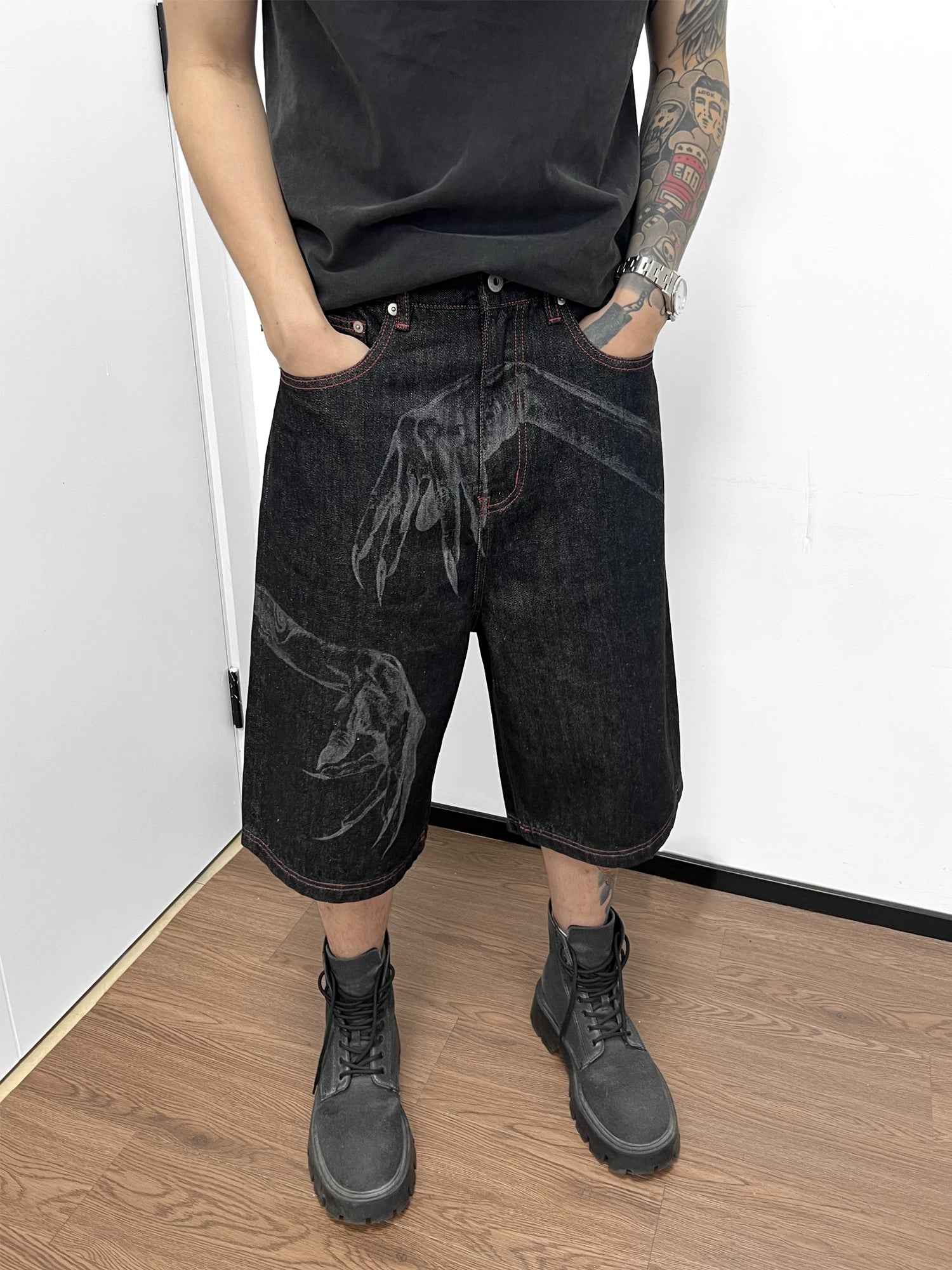 WANNA LAB Straight Baggy Jeans