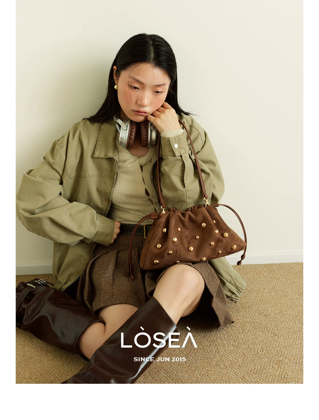 LOSEA Rivet Strap Armpit Bag