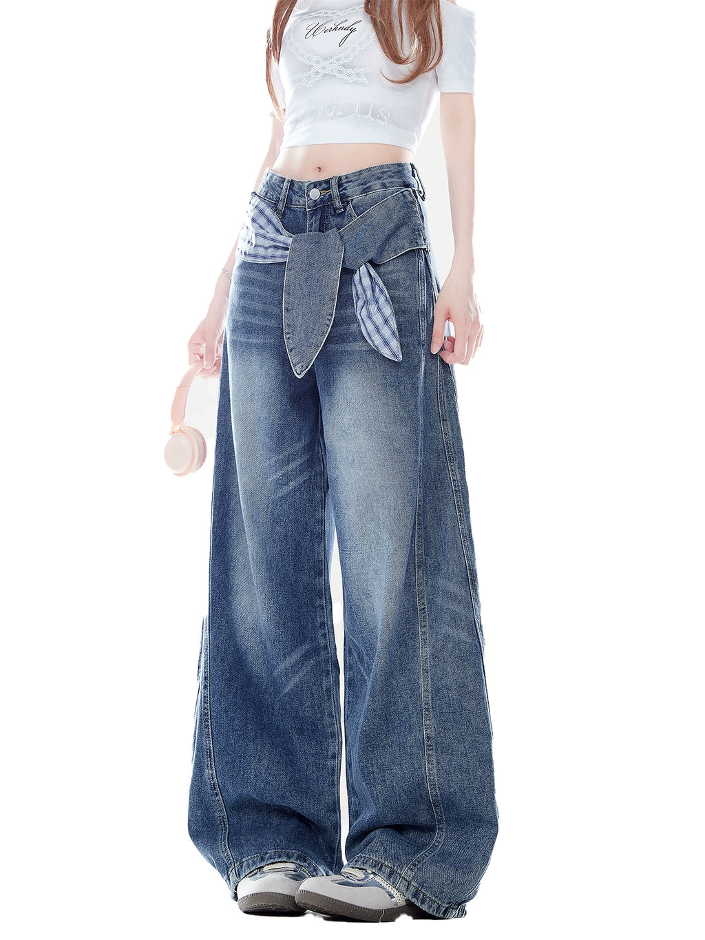 ZRSEE Vintage Scimitar Denim Casual Pants