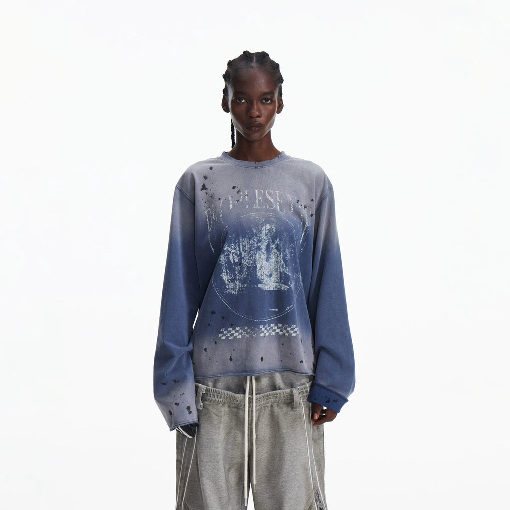 PEOPLESENSE Retro Gradual Change Pullover Sweater