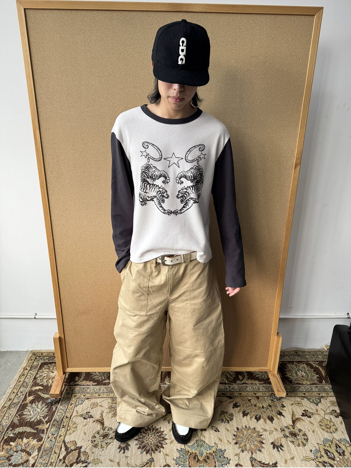 InsGale Tiger Splicing Rough Sleeve Long Sleeve