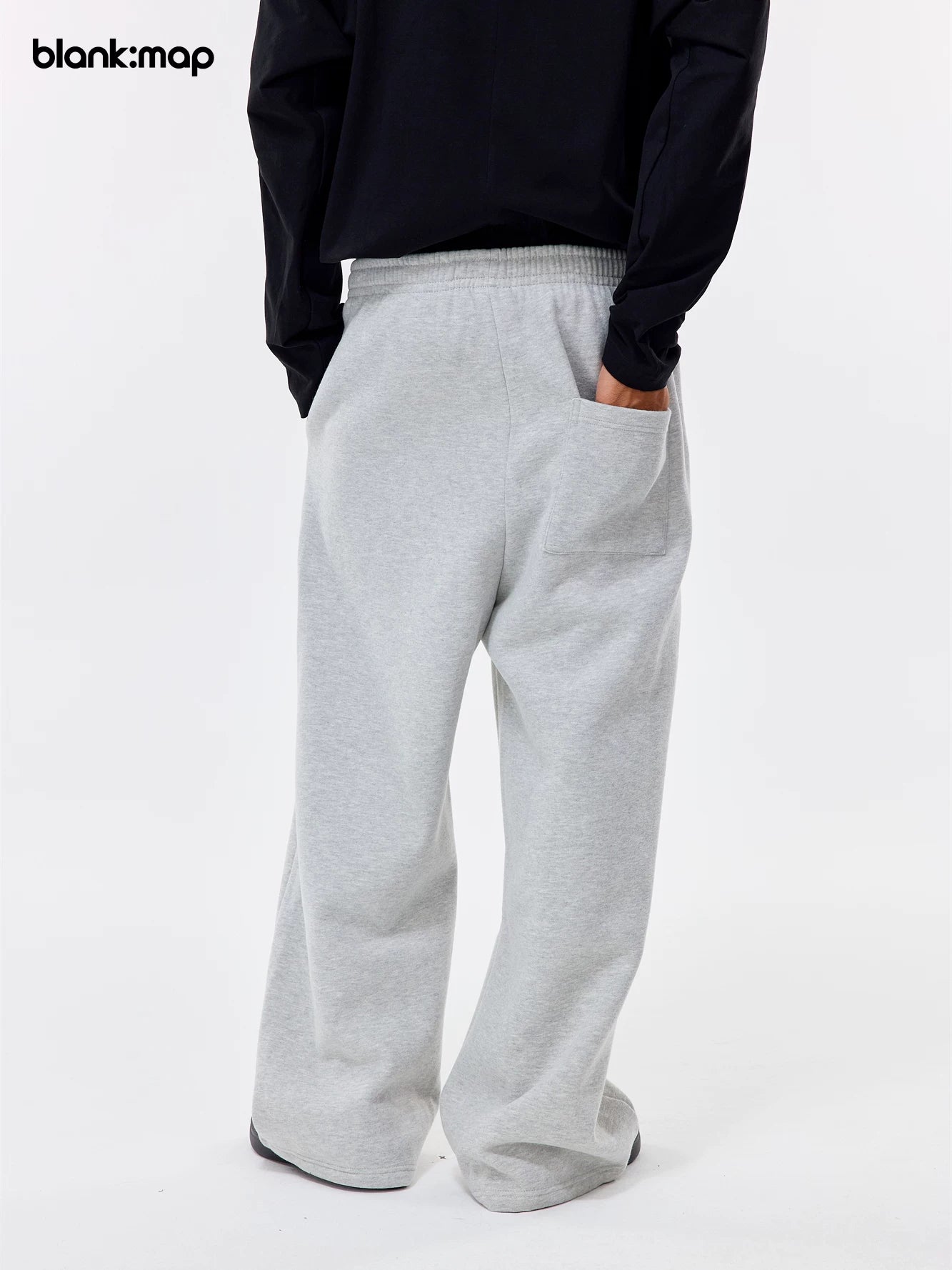 Blank Map Fleece Thickened Loose Sweatpants