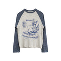 WANNA LAB Retro Color Matching Shoulder Long Sleeves