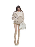 WITHMIN Fleece Warm Loose Short Woolen Coat