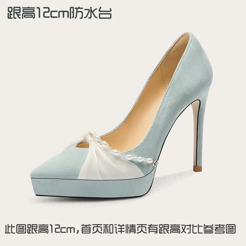 Lily Wei Pearl Bow Heels
