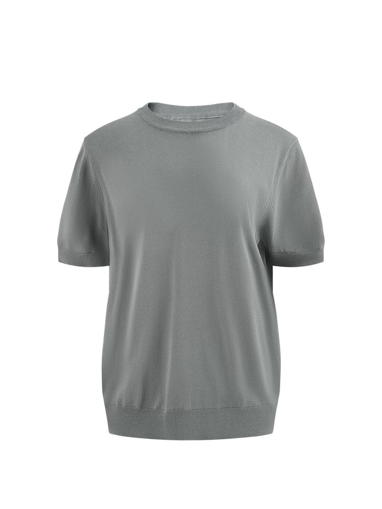 Borrowed Project Ice Silk Knitted Casual Loose Tee
