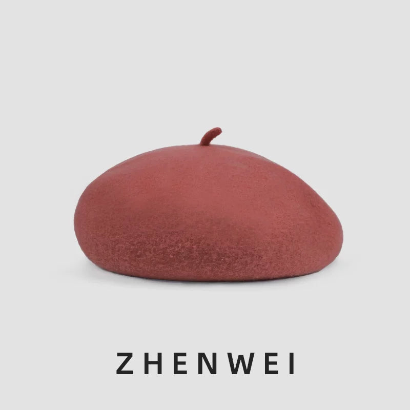 ZHENWEI Cloud Woolen Pure Wool Beret