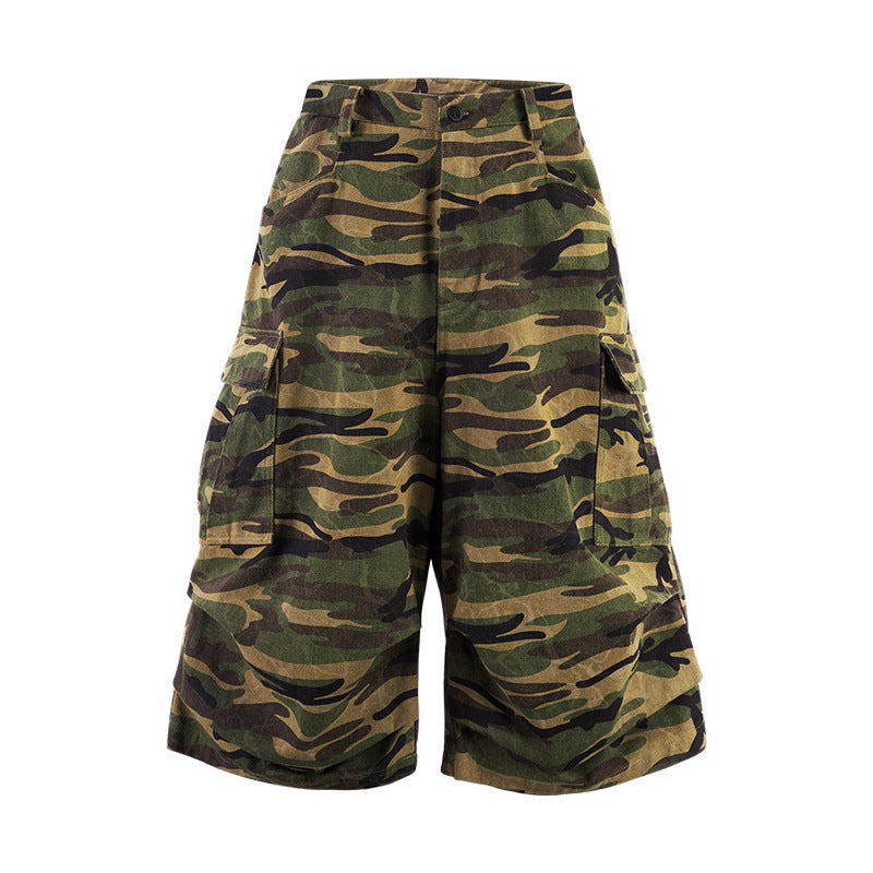 Inflation Jungle Camouflage Tooling Cropped Shorts