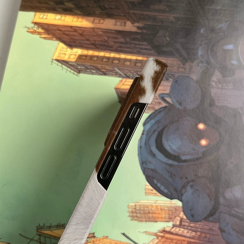 Cow leather PBCASE X OQ Iphone Case