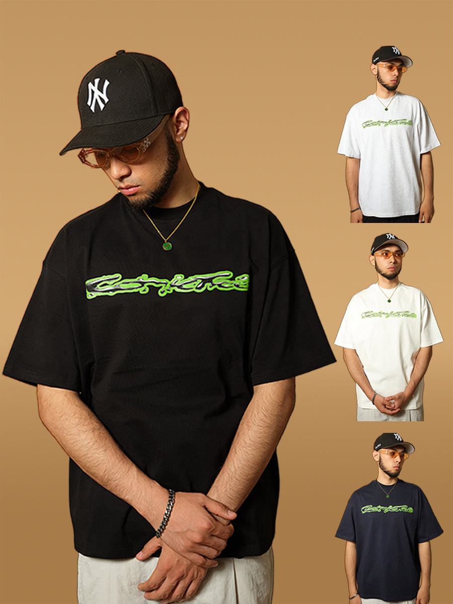 ComicTree C.t 2024 Summer  Liquid Metal Crew Neck Short Sleeve Tee