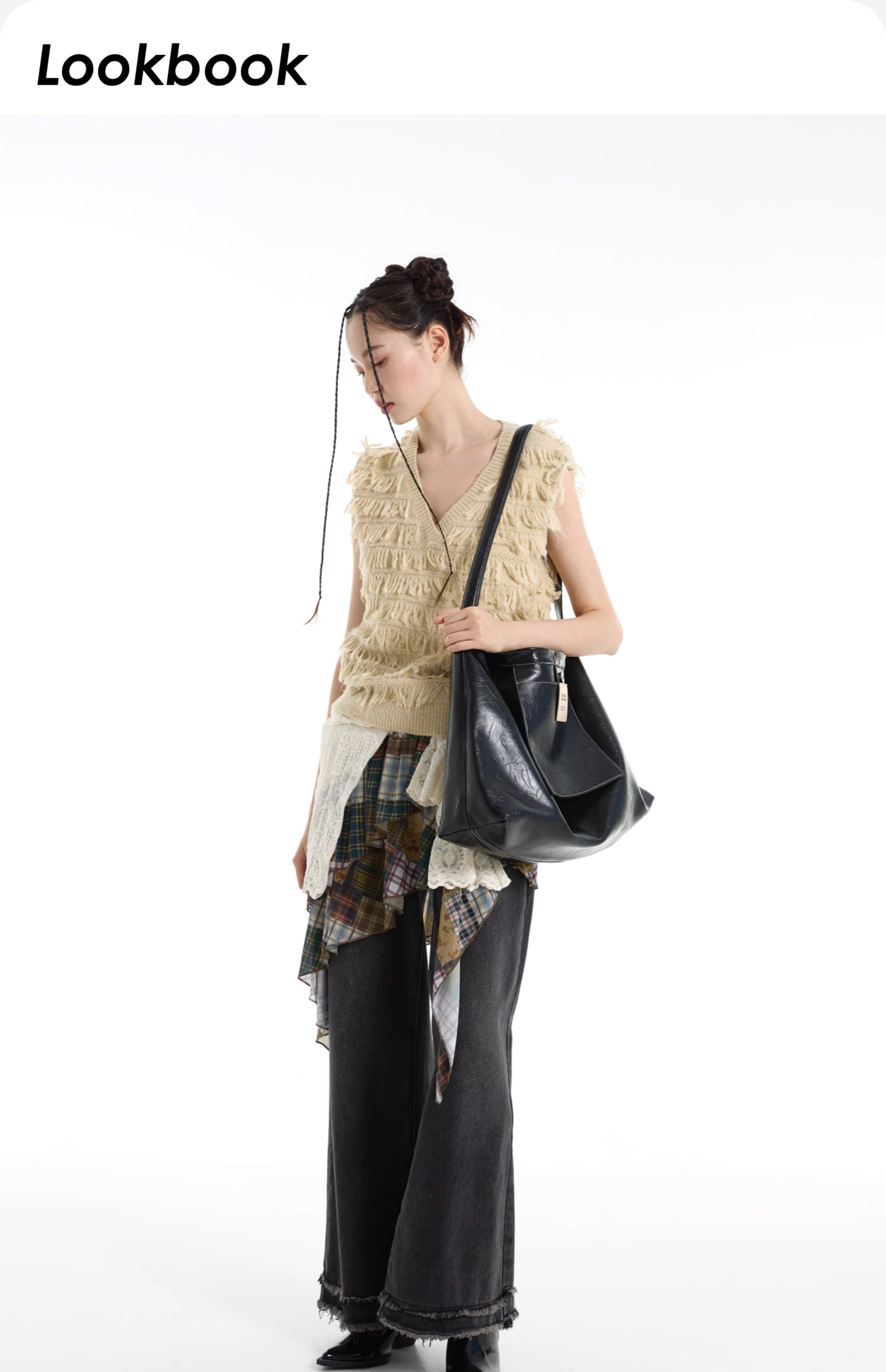 DirtySix Cow Leather Jill big pocket cowhide soft leather tote bag