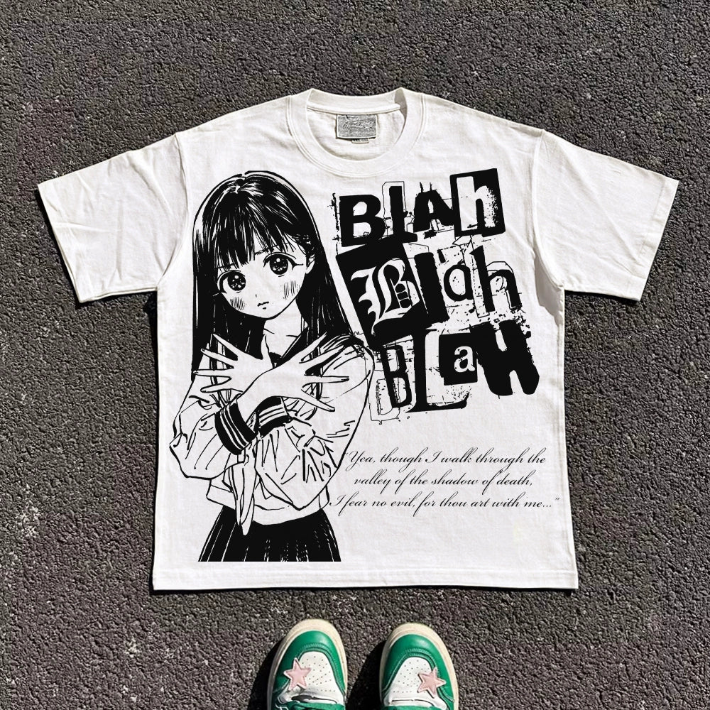 Wang Youbing Studio! BLAH BLAH BLAH 260g 100% Cotton Tee