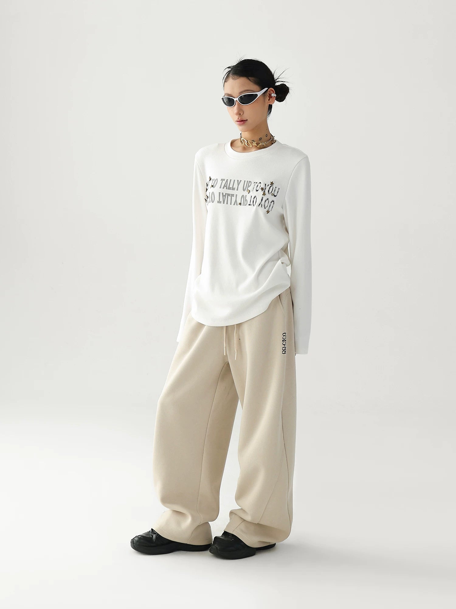 AceStudios Casual Letter Print Drawstring Sweatpants