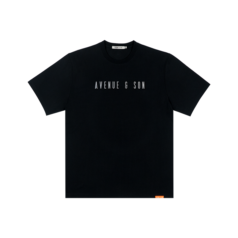 AVENUESON Crew Neck Loose Casual Simple Letter Tee