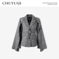 CHUYUQI Skinny Premium Cape Shawl Blazer