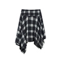 FUNKYFUN Plaid Irregular Hem Mid-length Skirt