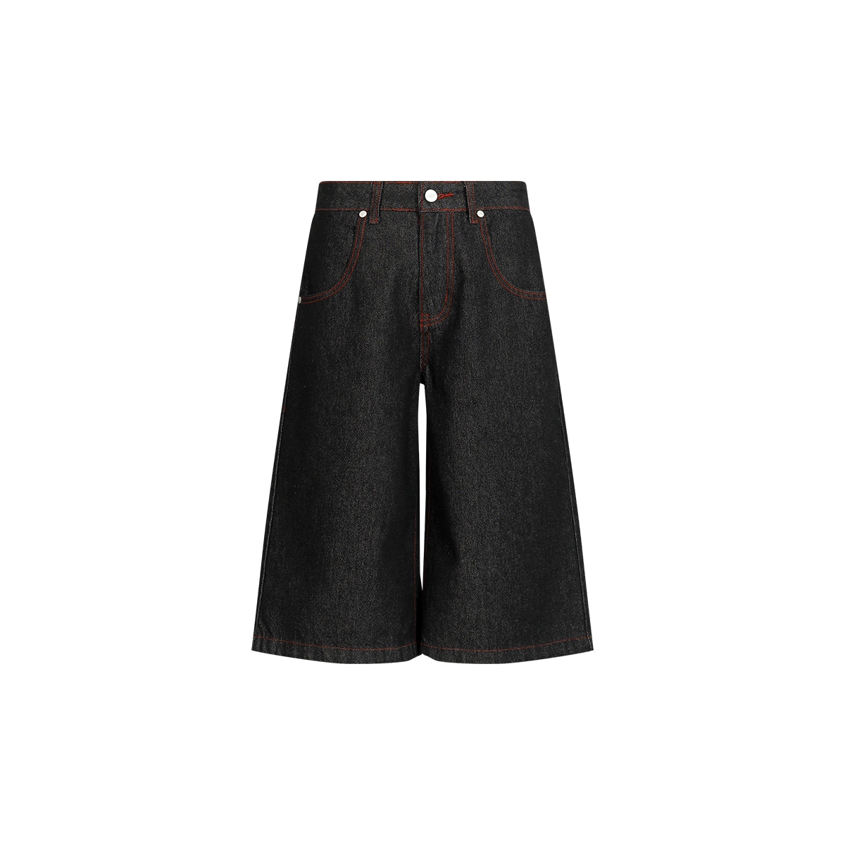 FUNKYFUN Contrasting Stitching Embroidered Eight-point Straight Jeans