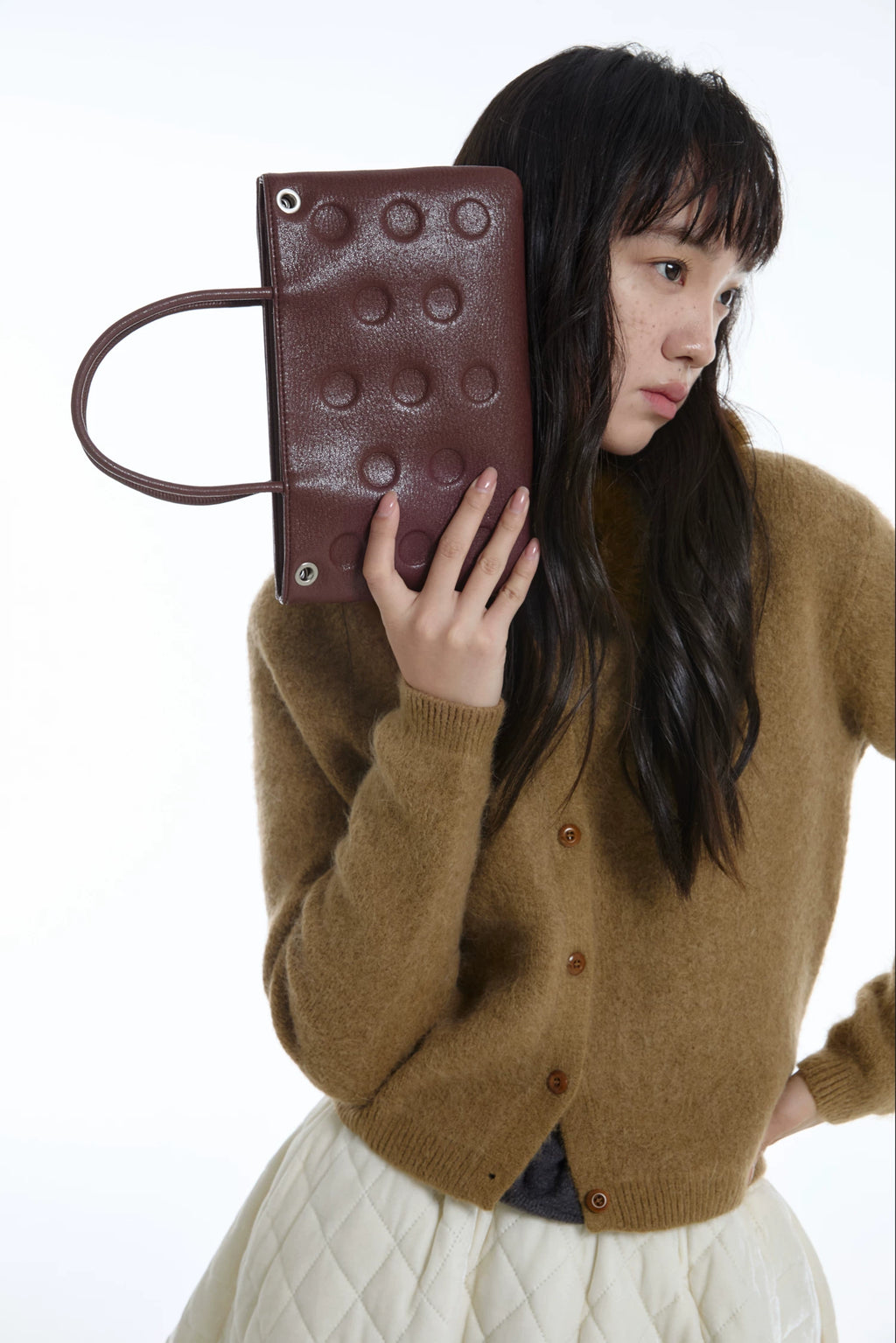 DirtySix Polka Dot Cowhide Casual Tote Bag
