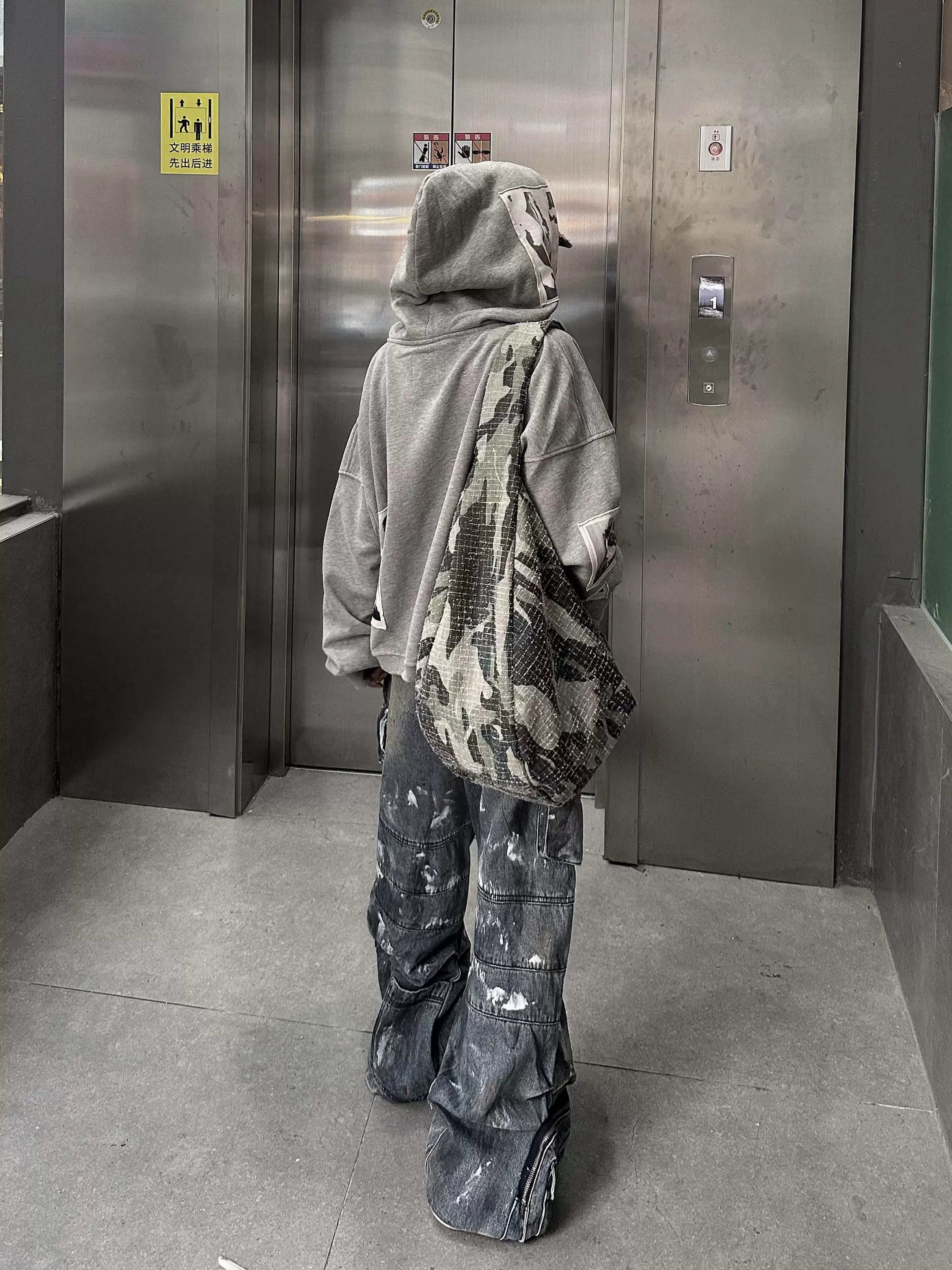 CENSMADE Stray Bag Water Drop Type Casual Camouflage Canvas