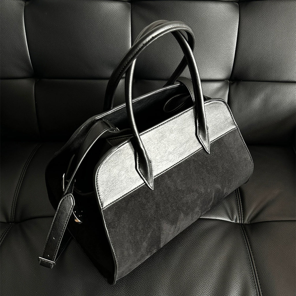 TERRAINCOGNITA Suede Spliced Portable Tote Bag