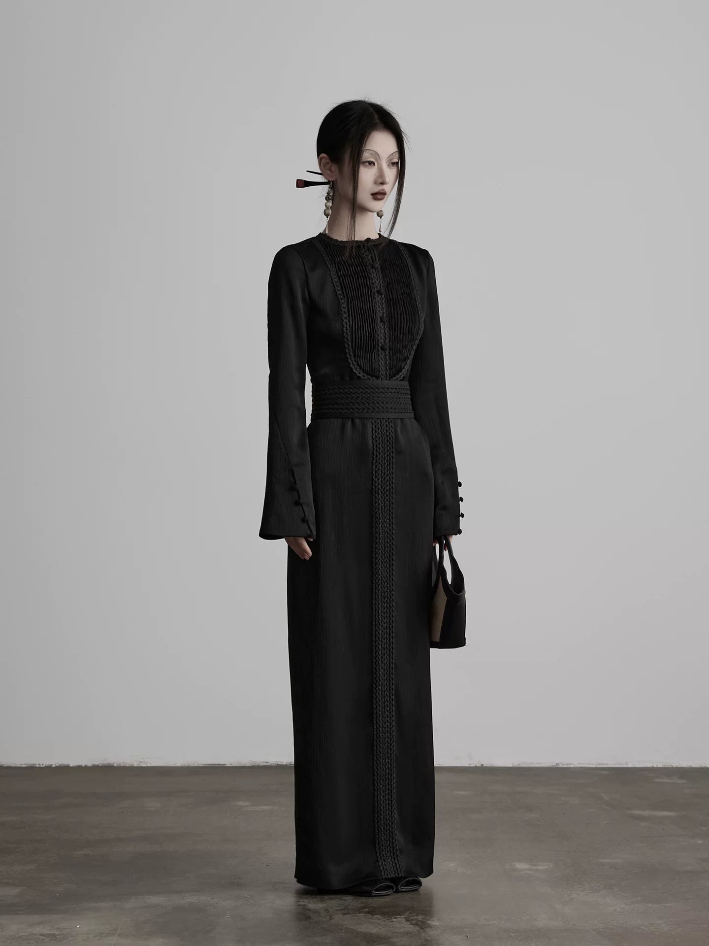 INDULGE Crew Neck Slim Sleeve Long Sleeve Dress