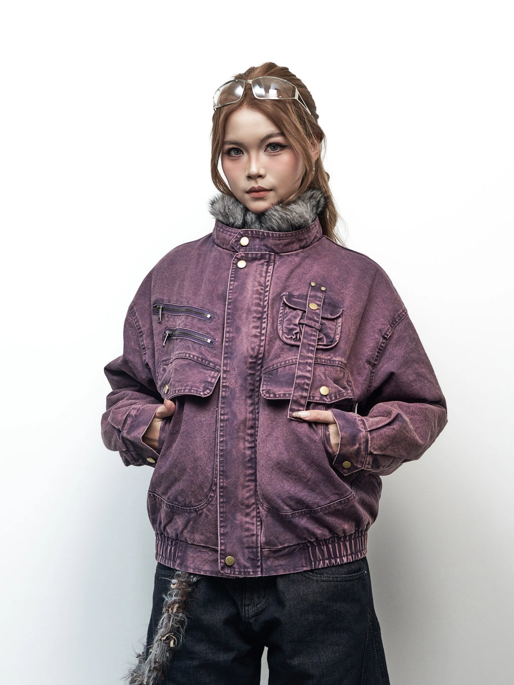Saimt Retro Stand Collar Workwear Jacket