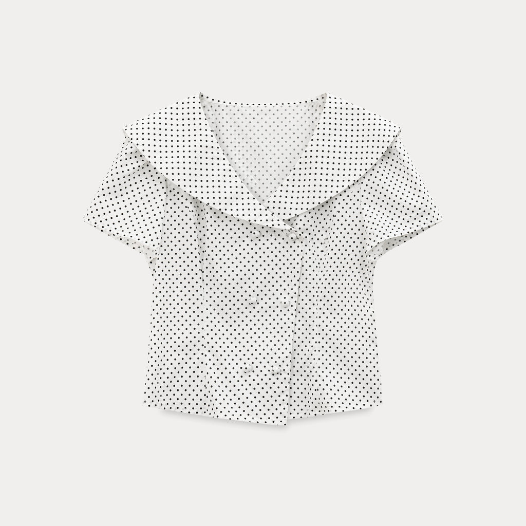 EGGKA Slim Short Polka Dot Shirt