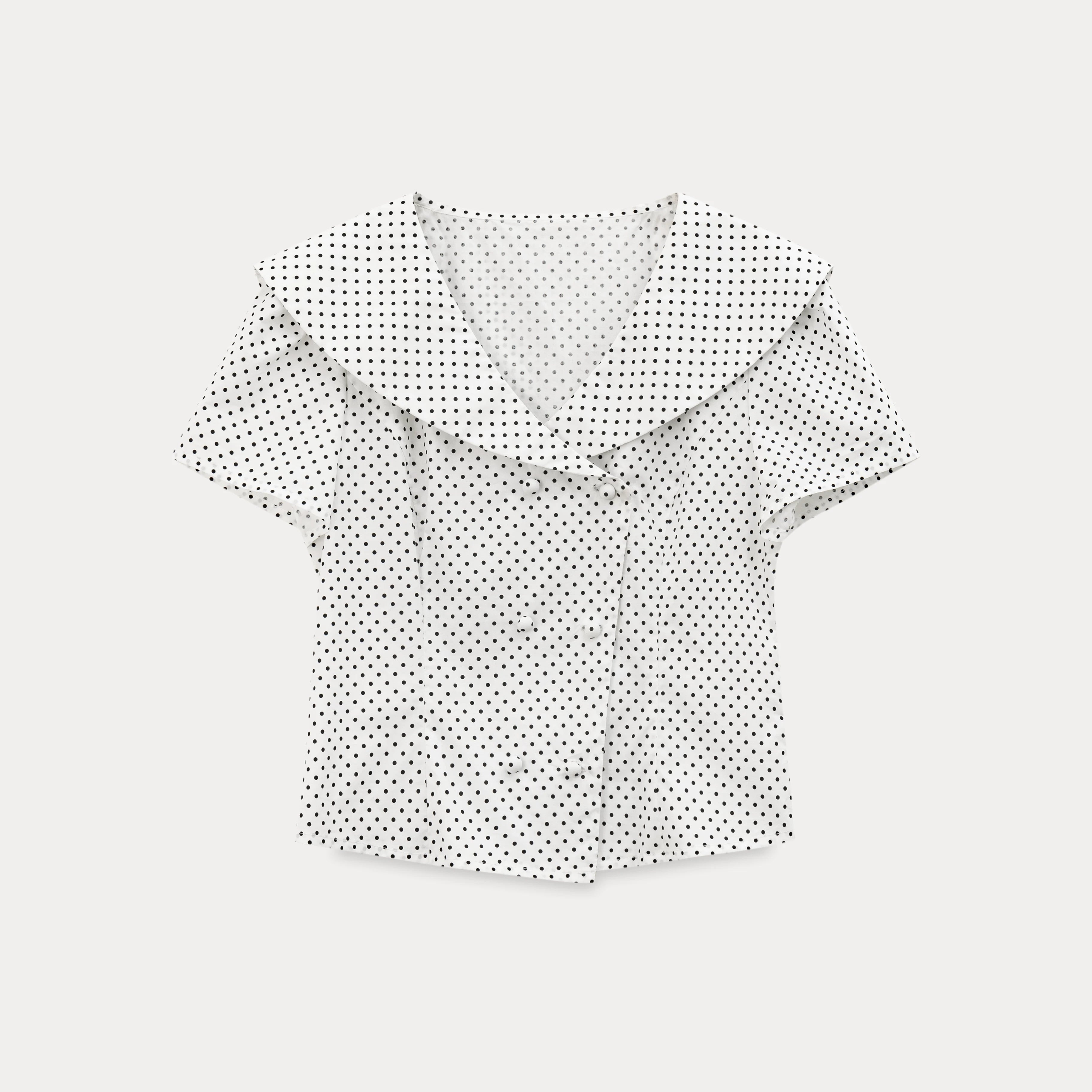 EGGKA Slim Short Polka Dot Shirt