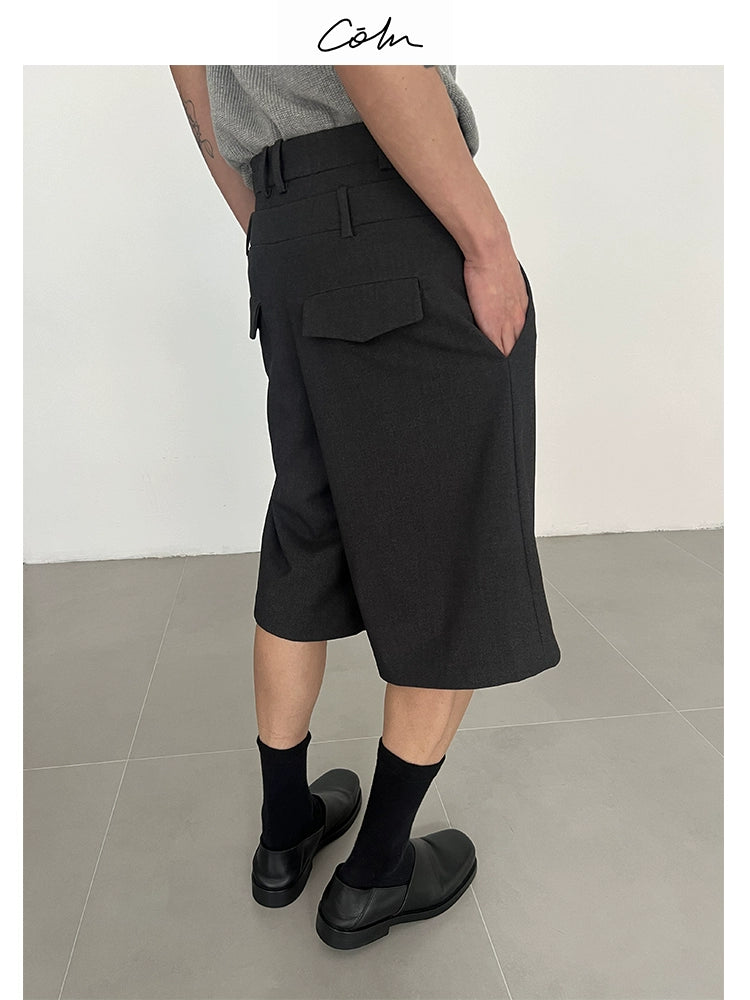 COLN Versatile Fashionable Double Waist Cropped Shorts