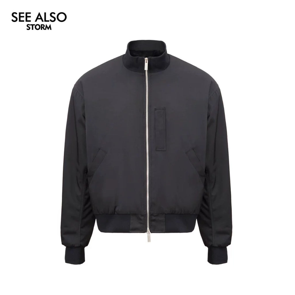 SEEALSO "Premiere feedback!" Mountain carving boxy flight jacket velvet autumn and winter jacket