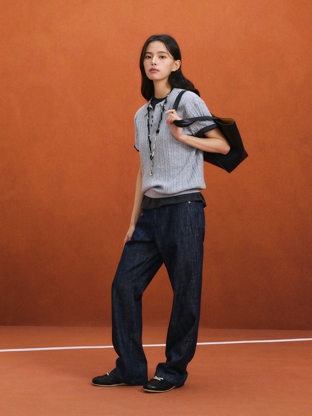 NO LOGO Leather Thin-soled Inner Height-increasing Contrasting Casual Shoes