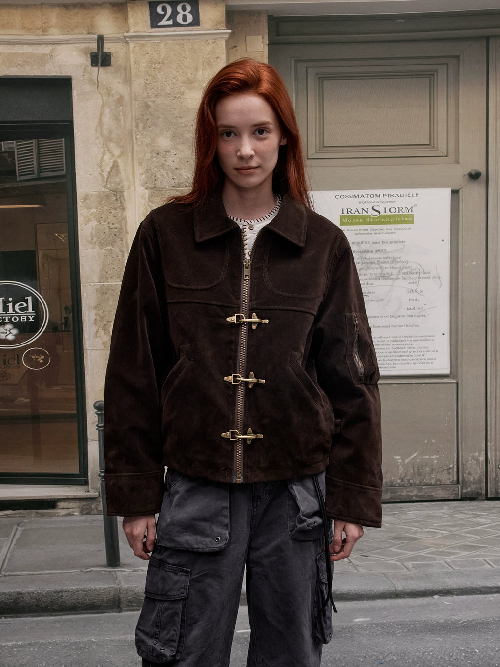 MADWITCH imitation suede short jacket women's edition